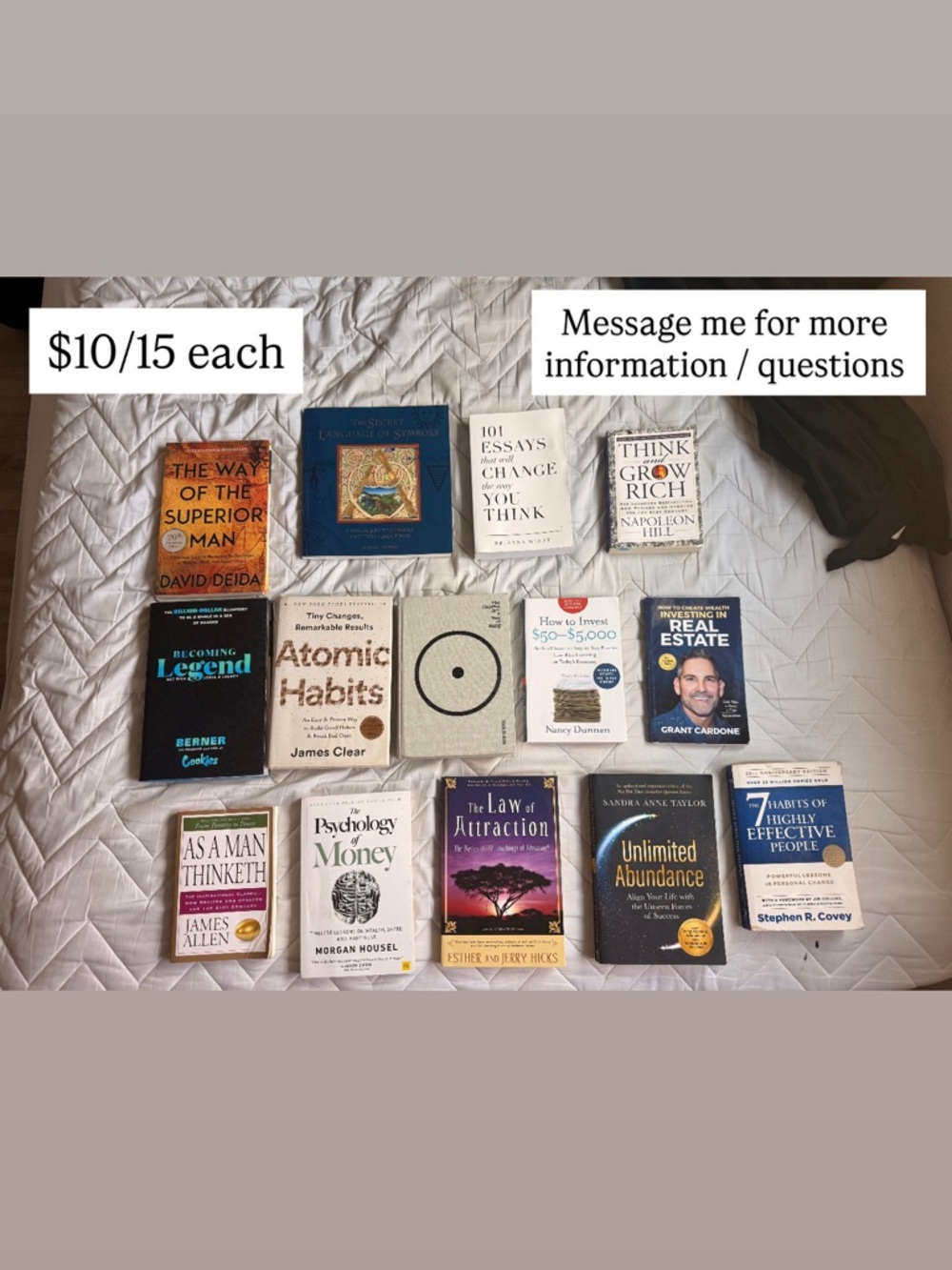 Selling Individually 15 Personal Development & Finance Books - Mixed Colors